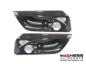 Alfa Romeo 4C Carbon Fiber Door Panels - w/ Red 4C Logo